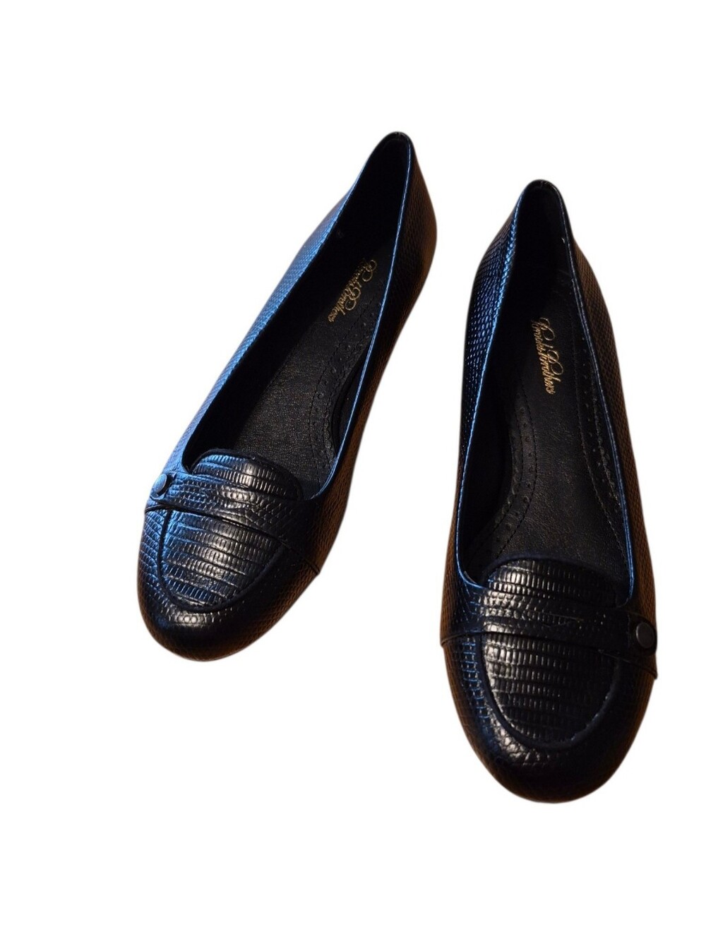 Brooks Brothers Liz Black Textured Women's Loafers NWB And Dust Bag Sz 7.5
